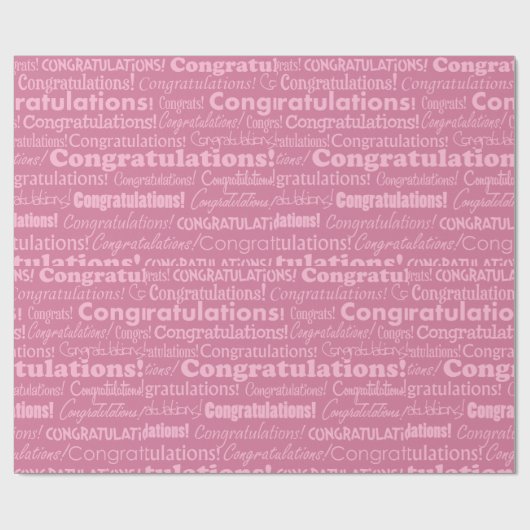 Gefeliciteerd met het huwelijk in roze verpakkings cadeaupapier (Vlak)