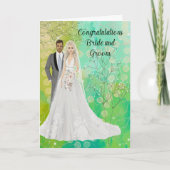 Gefeliciteerd met het huwelijk met Bride en Groom Kaart (Voorkant)