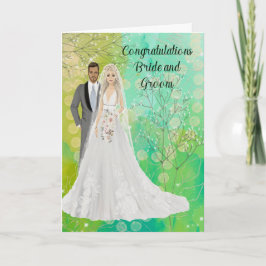 Gefeliciteerd met het huwelijk met Bride en Groom Kaart