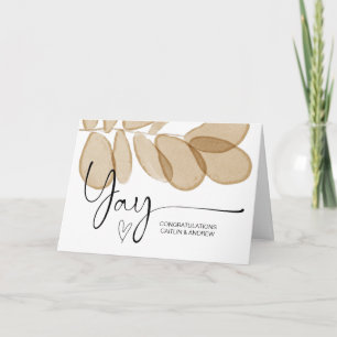 Gefeliciteerd met het huwelijk met Verloving Yay N Kaart