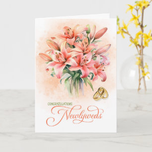 Gefeliciteerd met het huwelijk Nieuwgetrouwden Per Kaart