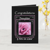 Gefeliciteerd met het huwelijk van DAUGHTER - Roze Kaart (Gele Bloem)