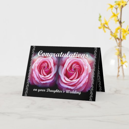 Gefeliciteerd met het huwelijk van je dochter kaart (Gele Bloem)