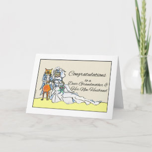 Gefeliciteerd met het huwelijk voor grootmoeder, k kaart