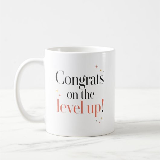 Gefeliciteerd met het Level Up Koffiemok (Links)
