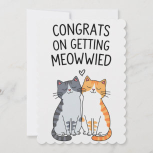Gefeliciteerd met het Meowwied krijgen Funny Kat H Feestdagenkaart