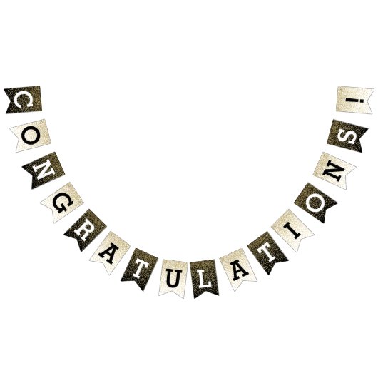 Gefeliciteerd met het moderne Afstuderen van Gold  Vlaggetjes (Alle)