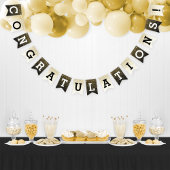 Gefeliciteerd met het moderne Afstuderen van Gold  Vlaggetjes