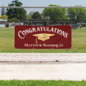 Gefeliciteerd met het moderne eenvoudige rode Afst Spandoek (Insitu)
