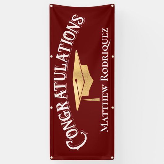 Gefeliciteerd met het moderne eenvoudige rode Afst Spandoek (Verticaal)