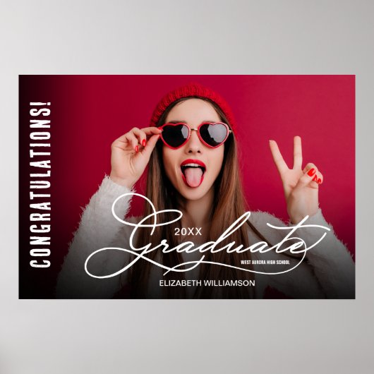 Gefeliciteerd met het moderne fotofeest Afstuderen Poster (Voorkant)