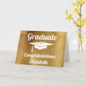 Gefeliciteerd met het moderne gouden Afstuderen Kaart (Gele Bloem)