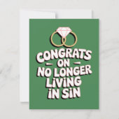 Gefeliciteerd met het niet meer leven in Sin Funny Feestdagenkaart (Voorkant)