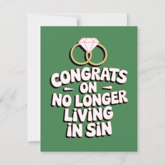 Gefeliciteerd met het niet meer leven in Sin Funny Feestdagenkaart (Voorkant)