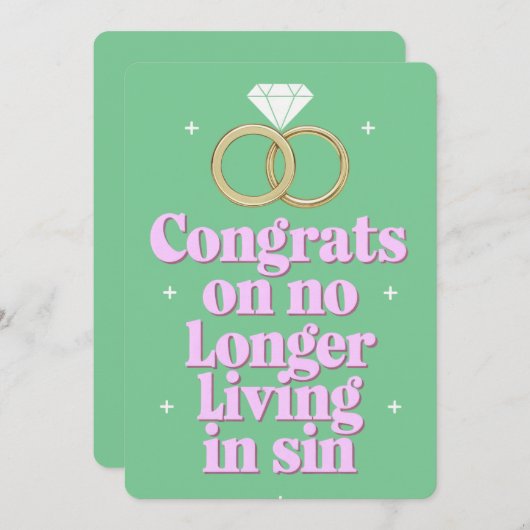 Gefeliciteerd met het niet meer leven in Sin Funny Feestdagenkaart (Voorkant / Achterkant)