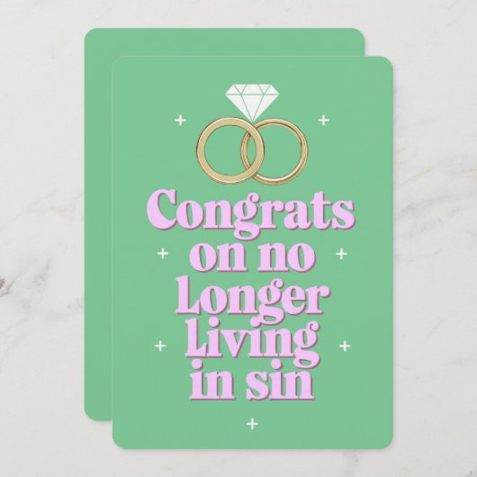 Gefeliciteerd met het niet meer leven in Sin Funny Kaart (Voorkant / Achterkant)