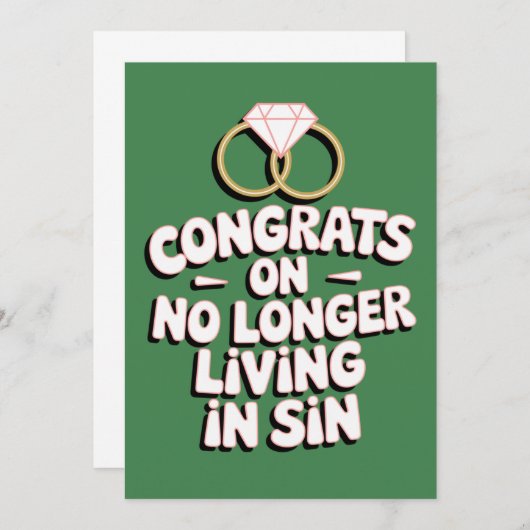 Gefeliciteerd met het niet meer leven in Sin Funny Kaart (Voorkant / Achterkant)