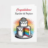 Gefeliciteerd met het nieuwe echtpaar | LGBTQIA+ Kaart (Voorkant)