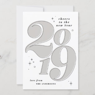 Gefeliciteerd met het nieuwe jaar 2019 feestdagenkaart