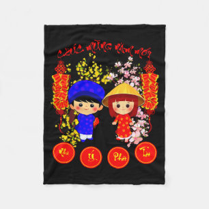 Gefeliciteerd met het nieuwe jaar 2026 Tee Vietnam Fleece Deken