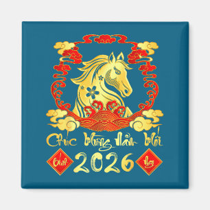 Gefeliciteerd met het nieuwe jaar 2026 Tet Vietnam Magneet