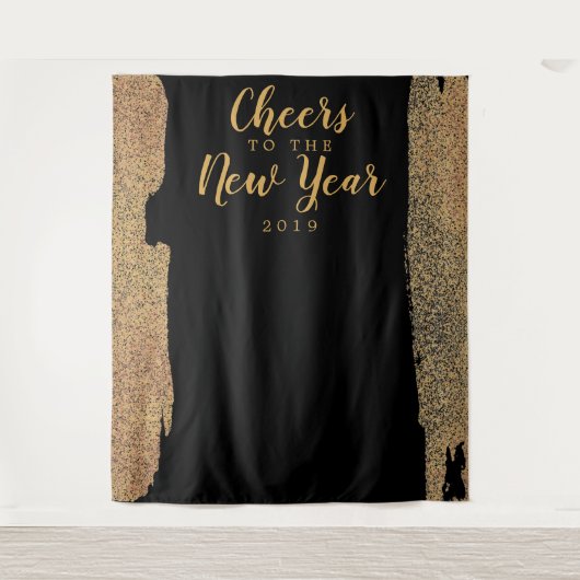 Gefeliciteerd met het Nieuwe Jaar Achtergrond Wandkleed (Voorkant)