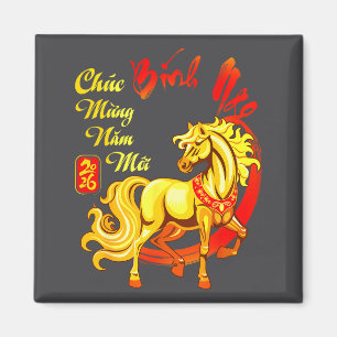 Gefeliciteerd met het nieuwe jaar Binh Ngo Vietnam Magneet