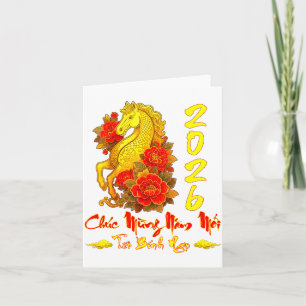 Gefeliciteerd met het nieuwe jaar Tet Binh Ngo Vie Kaart