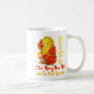 Gefeliciteerd met het nieuwe jaar Tet Binh Ngo Vie Koffiemok