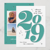 Gefeliciteerd met het nieuwe jaar vet 2019 meerder feestdagenkaart (Voorkant / Achterkant)