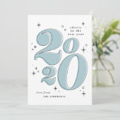Gefeliciteerd met het nieuwe jaar vet 2020 typogra feestdagenkaart (Staand voorkant)
