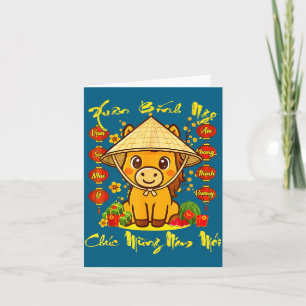 Gefeliciteerd met het nieuwe jaar Vietnamees Nieuw Kaart