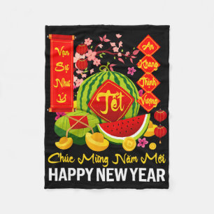 Gefeliciteerd met het nieuwe maanjaar Vietnamees  Fleece Deken