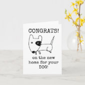 Gefeliciteerd met het nieuwe thuis voor je hond ka kaart (Gele Bloem)