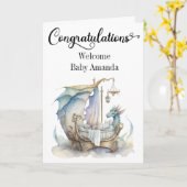 Gefeliciteerd met het nieuwe Wieg Fantasy Dragon Kaart (Gele Bloem)