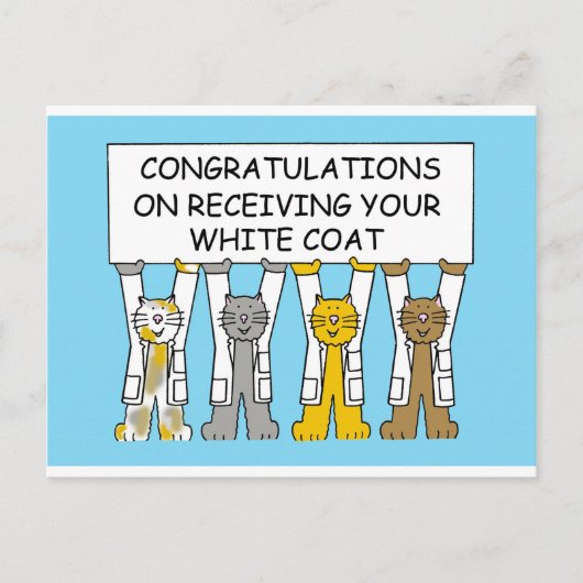 Gefeliciteerd met het ontvangen van je witte jas briefkaart (Voorkant)
