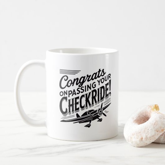 Gefeliciteerd met het passeren van je checklist! koffiemok (Met donut)