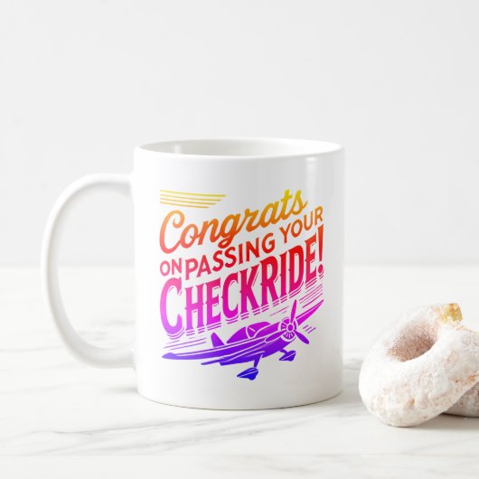 Gefeliciteerd met het passeren van je checklist! koffiemok (Met donut)