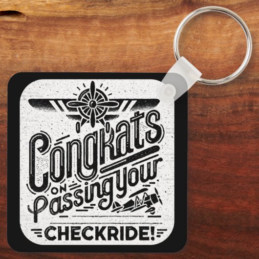 Gefeliciteerd met het passeren van je checklist! sleutelhanger (Achterkant)
