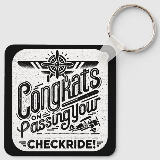 Gefeliciteerd met het passeren van je checklist! sleutelhanger (Achterkant)