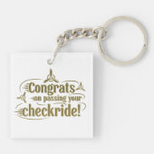 Gefeliciteerd met het passeren van je checklist! sleutelhanger (Achterkant)