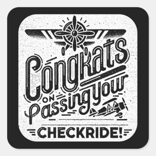 Gefeliciteerd met het passeren van je checklist! vierkante sticker (Voorkant)