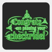 Gefeliciteerd met het passeren van je checklist! vierkante sticker (Voorkant)