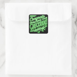 Gefeliciteerd met het passeren van je checklist! vierkante sticker