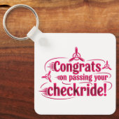 Gefeliciteerd met het passeren van je checkride! s sleutelhanger (Voorkant)