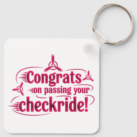 Gefeliciteerd met het passeren van je checkride! s sleutelhanger (Achterkant)
