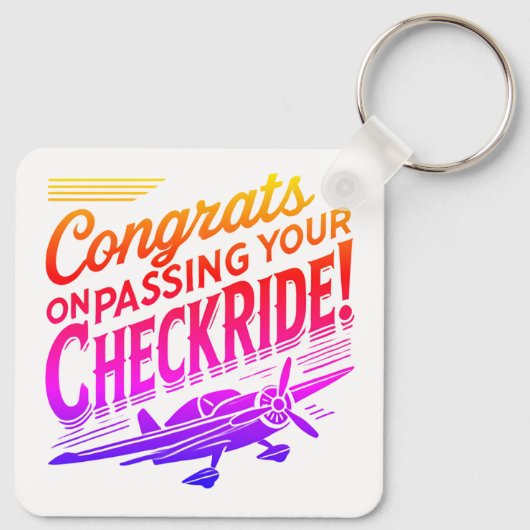 Gefeliciteerd met het passeren van je checkride! s sleutelhanger (Achterkant)