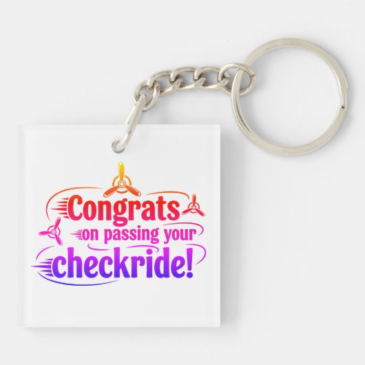 Gefeliciteerd met het passeren van je checkride! s sleutelhanger (Achterkant)