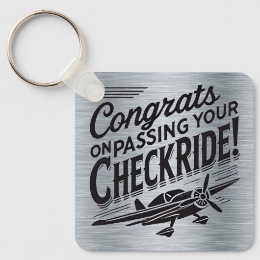 Gefeliciteerd met het passeren van je checkride! s sleutelhanger (Voorkant)