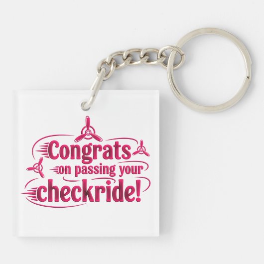 Gefeliciteerd met het passeren van je checkride! s sleutelhanger (Achterkant)